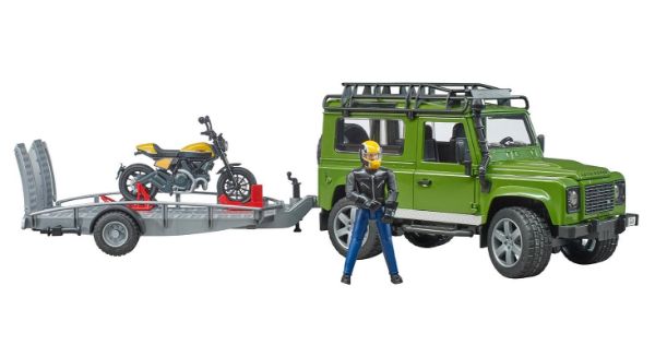 Image de Land Rover Defender, remorque + Scrambler Ducati Full Throttle