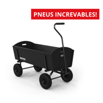 Chariot enfant XXL en bois et métal noir pique-nique pneus excursion