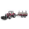 Image de Massey Ferguson 7480 avec chargeur et remorque de bois 1:16