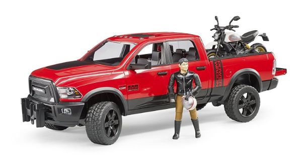 Image de RAM 2500 Power Wagon, Scrambler Ducati Desert Sled et figurine 1:16