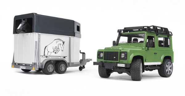 Image de Land Rover Defender, remorque à chevaux+1 cheval 1:16