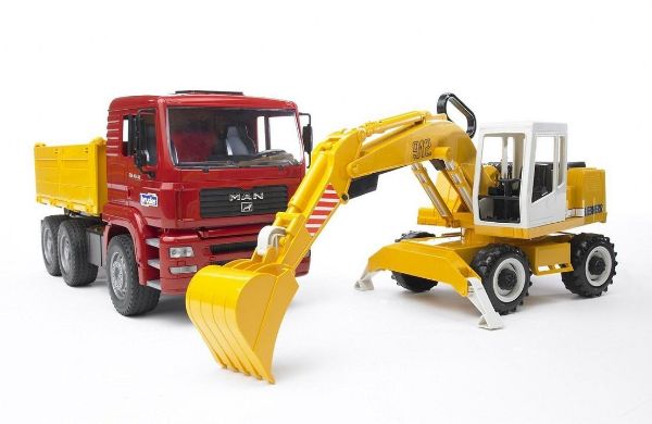 Image de MAN TGA camion de chantier et pelleteuse Liebherr 1:16