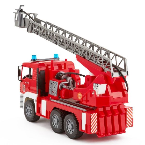 Image de Camion de pompier + échelle/lance incendie 1:16 Bruder