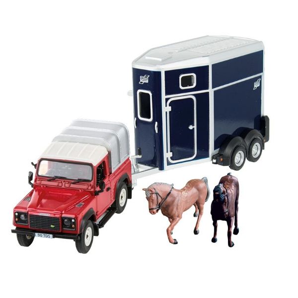 Image de Land rover avec remorque à chevaux 1:32 Britains