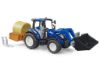 Image de New Holland T5.120 avec chargeur frontal, caisse, fourches + 1 balle ronde 1:16
