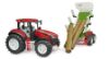 Image de Tracteur Roadmax avec remorque forestière et 3 troncs 1:16