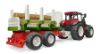 Image de Tracteur Roadmax avec remorque forestière et 3 troncs 1:16