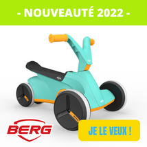 nouveaute 2022 berg trotteur go twirl turquoise disponible sur jouettoys