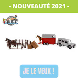 Nouveauté Kids Globle 2021 Land Rover et van pour chevaux disponible sur Jouet Toys